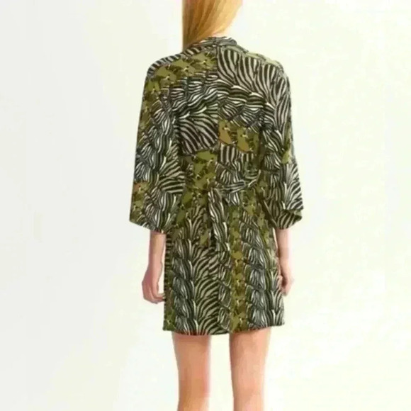 Banana Republic Issa collection Zebra Print Bow& Tie Mini Silhouette Dress Sz 6 - Picture 6 of 10